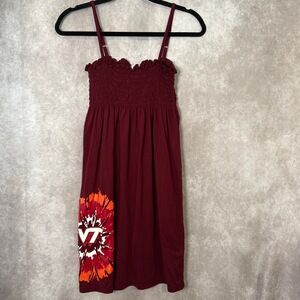 NCAA Virginia Tech Hokies VT Tube Top Sun Dress‎ Size XL Tie Dye Logo Maroon